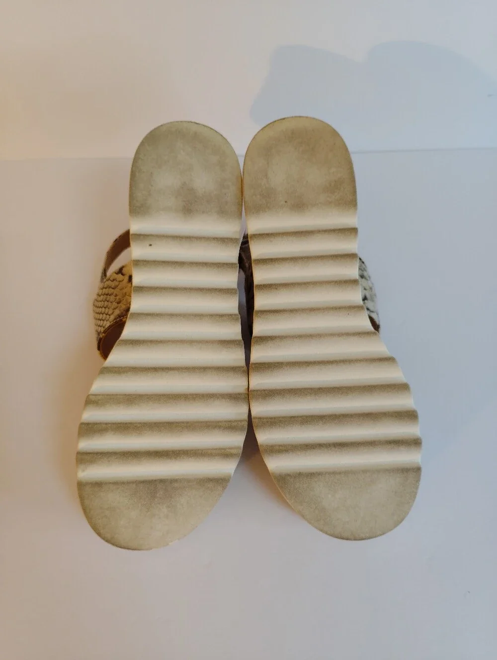Steve Madden Metallic Snake-Print Wedge Sandals in Gold and Black